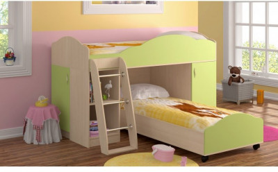 Кровать-чердак Дюймовочка-5.1, зеленая