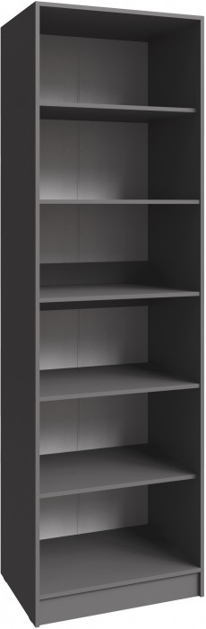Шкаф Мадрид (0,7) с полками без зеркала, Графит серый