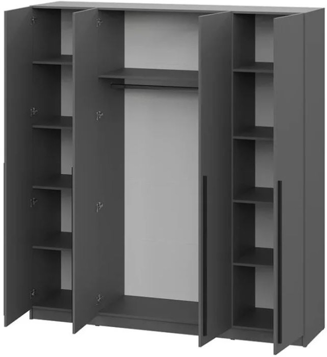 шкаф распашной Берген ШК-2000 серый графит/серый графит