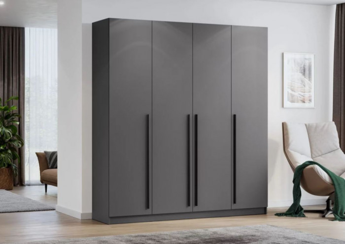 шкаф распашной Берген ШК-2000 серый графит/серый графит