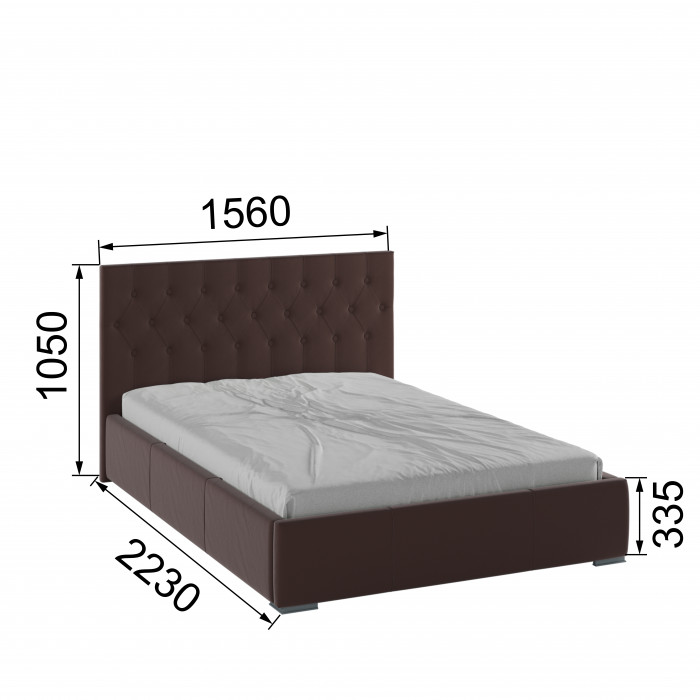 Октавия Кровать интерьерная 140 коричневый ромб, ортопед