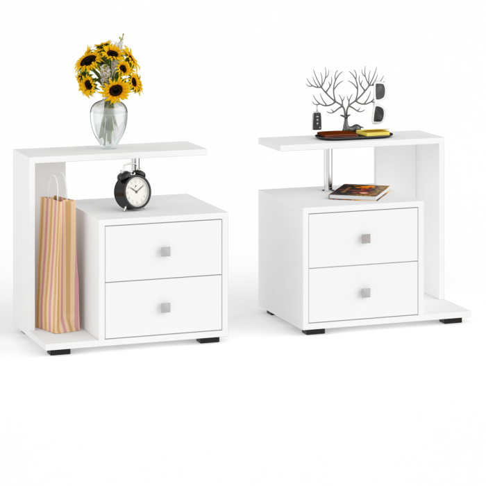 Камелия спальня № 11 Кровать с ящиками 1800 + Две тумбы + Комод + Шкаф 4-х створчатый, цвет белый, сп.м. 1800х2000 мм., б/м, основание есть