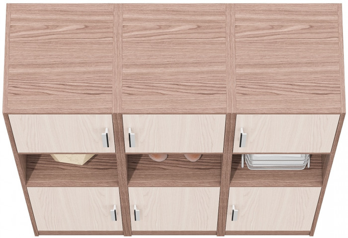 Три Пенала С-МД-СК9П к компьютерному столу С-МД-СК9, цвет ясень шимо светлый/ясень шимо тёмный, ШхГхВ 129х45х160 см., универсальная сборка