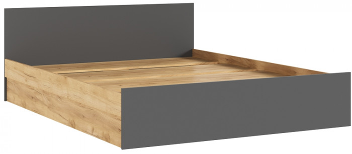 Бася Кровать 160 (Дуб крафт/ Графит)