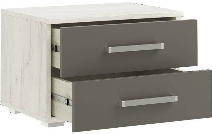 Фиеста NEW Тумбы прикроватные (2 шт в комплекте) (Крафт белый, Графит)