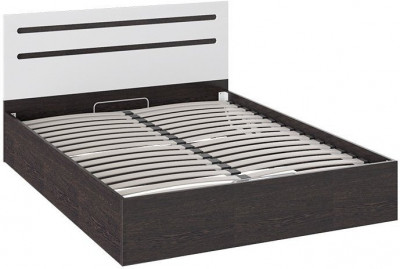 Фьюжн ТД-260.01.04 Кровать с подъемным механизмом (Белый глянец, Венге Линум)