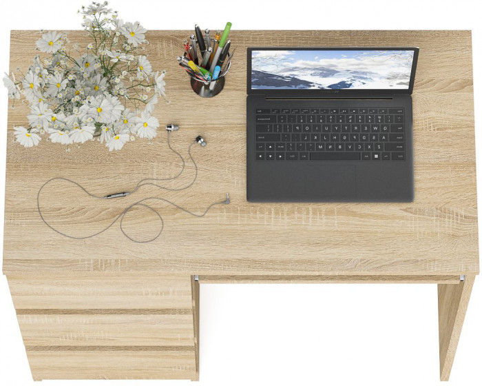 Мори компьютерный стол МС-6 левый, дуб сонома