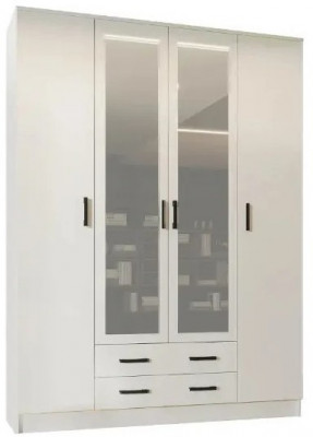 Квадро Шкаф четырёхдверный (Белый)