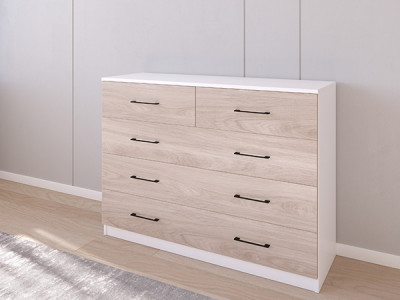 Комод 04/16 120х40х90 Белый/Кастелло Серый