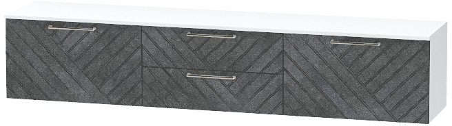 Тумба-4 под ТВ подвесная "Иннэс-7", Белый/Бетон графит