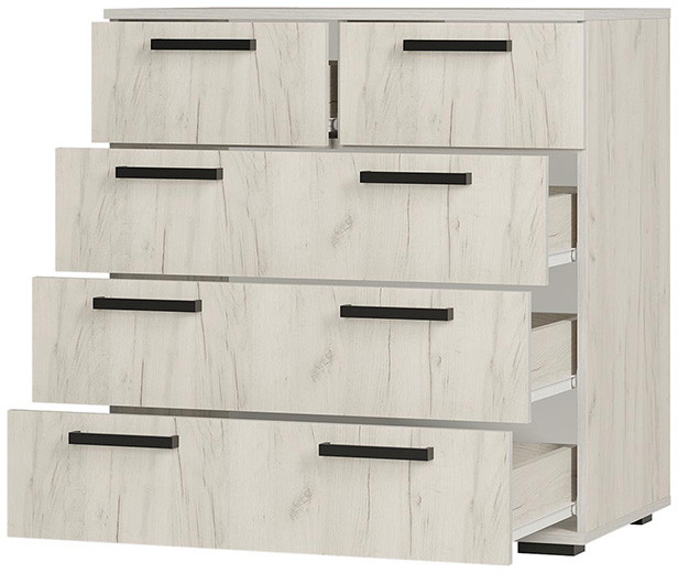 Комод Стандарт-5, Дуб крафт белый