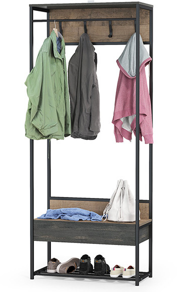 Трувор 15.120 Прихожая, цвет дуб гранж песочный/интра, ШхГхВ 80х36,6х194,2 см.