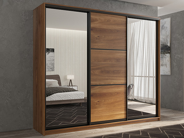 Шкаф-купе Кааппи 3 Кастелло Бренди 210х45х230 см