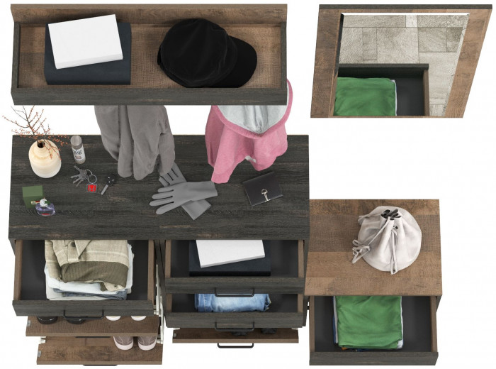 Трувор Прихожая 218, дуб гранж песочный/интра