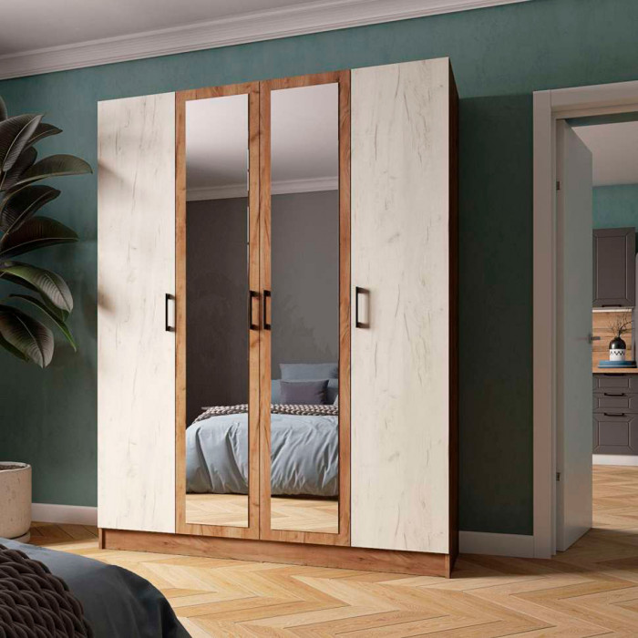 Шкаф Вегас 1600 дуб крафт табачный/дуб крафт белый