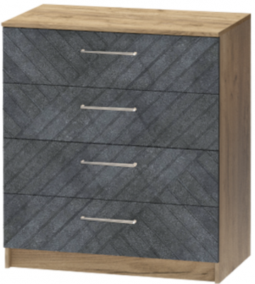 Комод №1 "Иннэс-7", Крафт золотой/Бетон графит