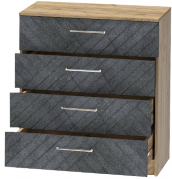 Комод №1 "Иннэс-7", Крафт золотой/Бетон графит