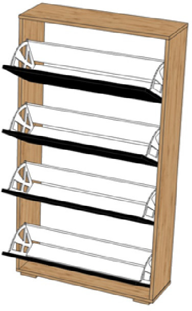 Тумба для обуви "Элана" - Дуб наварра/Черный шагрень