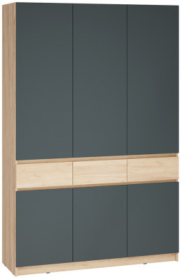Шкаф распашной Стоуби ШК-1500, Дуб крафт золотой, Серый графит