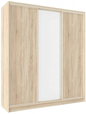 Шкаф-купе трехдверный с зеркалом 2000 Домашний Дуб сонома