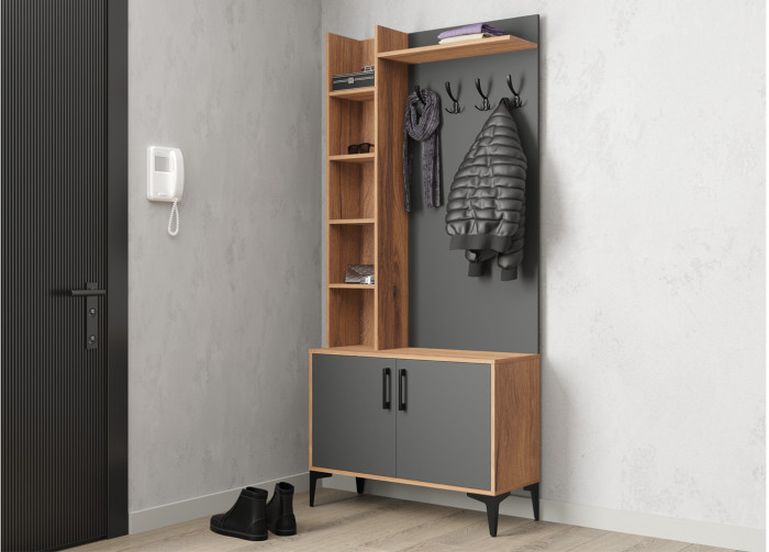 Прихожая Пекин, Дуб Крафт Золотой, Графит