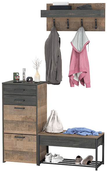 Трувор Прихожая 180, дуб гранж песочный/интра