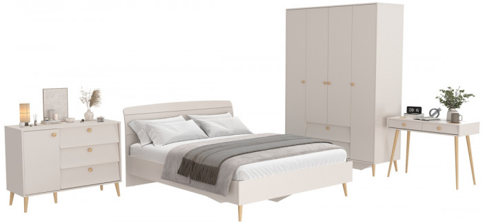 Афина Спальня 13-1600, цвет кашемир серый, сп.м. 1600х2000 мм., б/м, основание есть - фанера