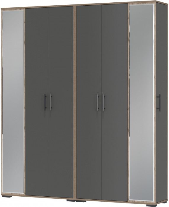 Две прихожих Домино-мини 2-3421дкт/граф, цвет дуб крафт табачный/графит, ШхГхВ 176х36х202 см.