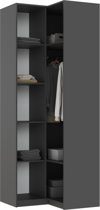 Марвэл Шкаф угловой, Графит/Браш графит