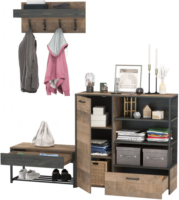 Трувор Прихожая 181, дуб гранж песочный/интра