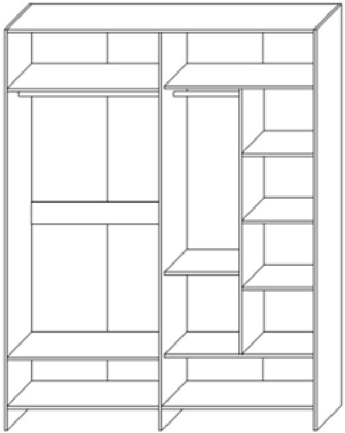 Шкаф 4-х дверный с зеркальными вставками "Харди" - Белый текстурный/Ясень белый