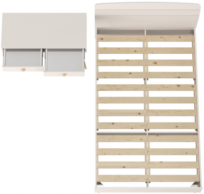 Афина Спальня Кровать 1200 + Стол, цвет кашемир серый, ШхГхВ 123,6х210,2х95,7 + 100х45х76 см., сп.м. 1200х2000 мм., б/м, основание есть