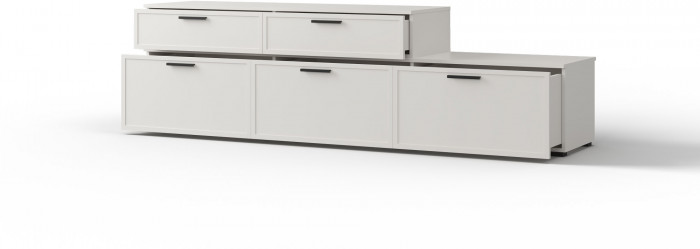 Тумба для медиатехники "Берг" - Белый текстурный/Ясень белый