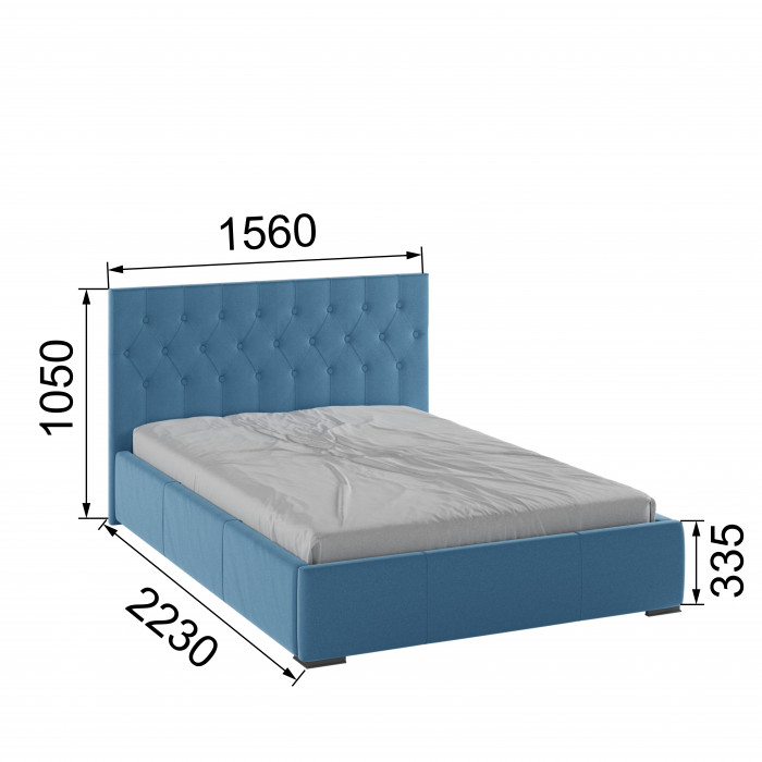 Октавия Кровать интерьерная 140 светло-голубой ромб, ПМ
