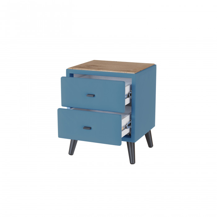 Тумба прикроватная интерьерная Пай светло-голубой/мдф дуб канадский