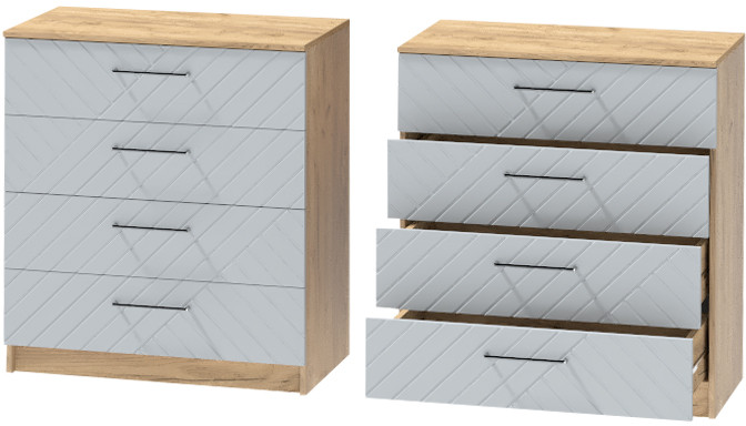 Комод №1 "Иннэс-7", Крафт золотой/Монблан Р-826