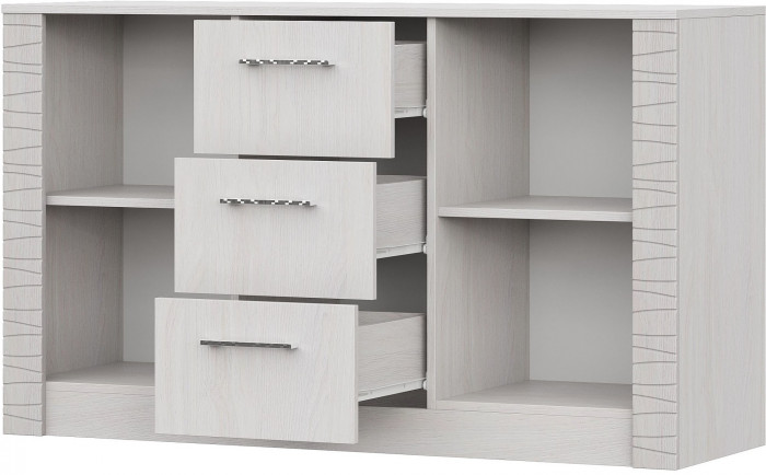 Гамма 20 Комод (3 ящика двухстворчатый) Серия №4 Ясень анкор  светлый / Сандал светлый