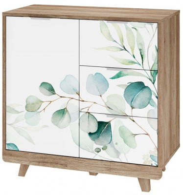 Комод &quot;Мегаполис&quot; КМ-12 Дуб каньон/фотопечать &quot;Эвкалипт&quot;