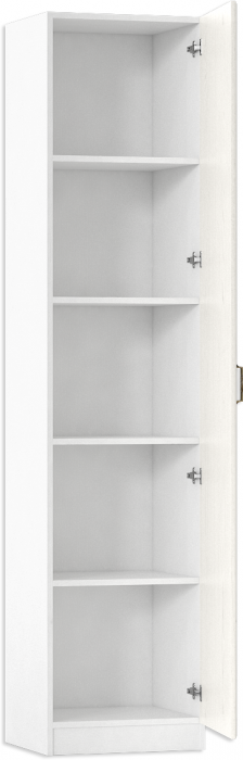 Ливерпуль Шкаф-пенал, цвет ясень ваниль/белый, ШхГхВ 50х41,4х220,3 см., универсальная сборка, подходит карниз 500 #1650022