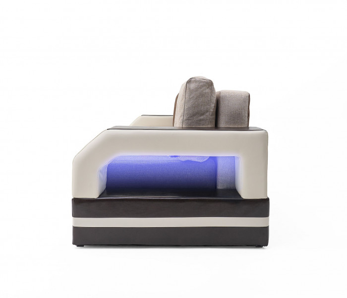 Диван-кровать Манчестер, еврокнижка, рогожка/экокожа, 150х195, комби