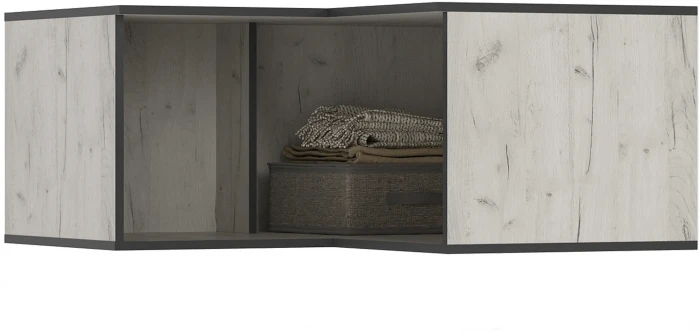 Норд Антресоль угловая, Дуб Крафт Белый