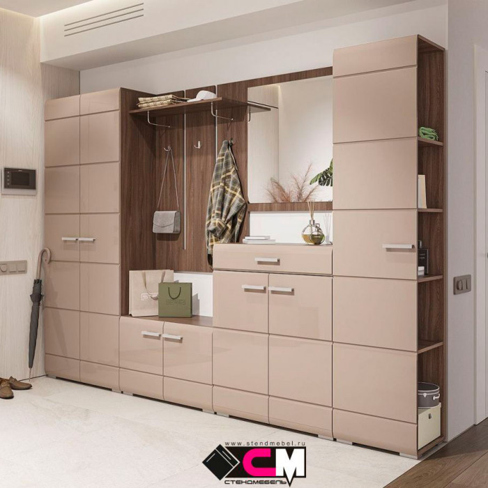 Прихожая Вегас Шкаф 2-х ств 800х2002х350 венге/белый глянец