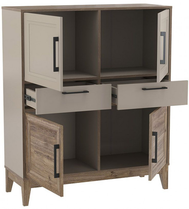 Сарита комод 75.08 Серый камень / Дуб Давос