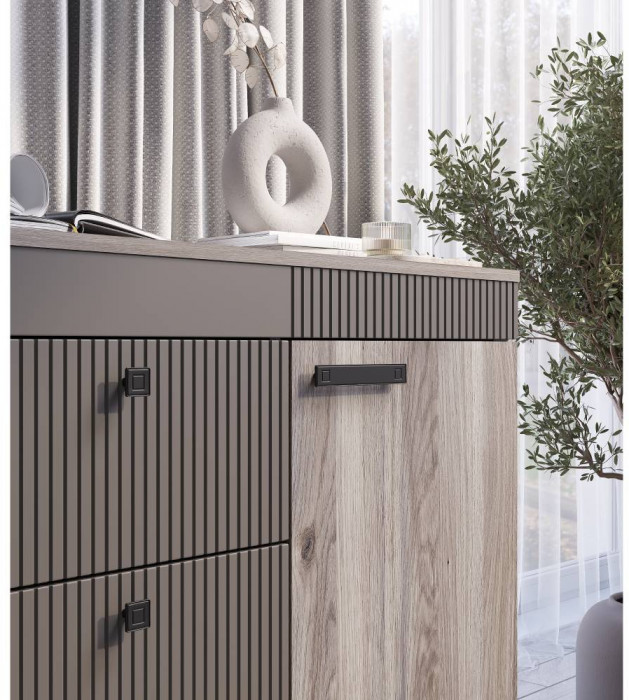 Комод Кассандра КМ-12, Дуб Смоки, МФ14