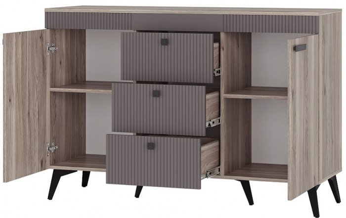 Комод Кассандра КМ-12, Дуб Смоки, МФ14