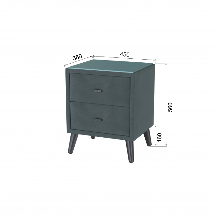 Тумба прикроватная интерьерная Пай серый/мдф бриз