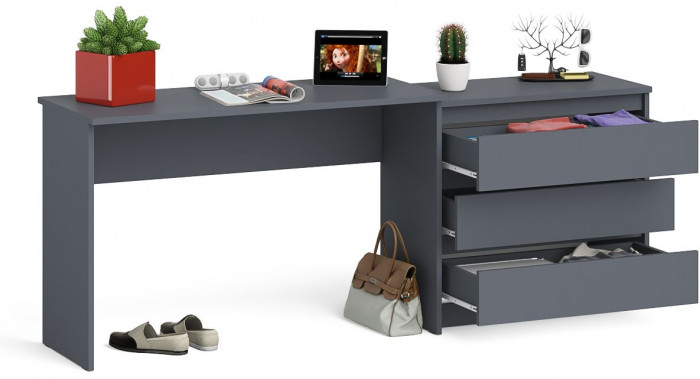 Мори письменный стол МСП1200.1 + Комод МК800.1, графит