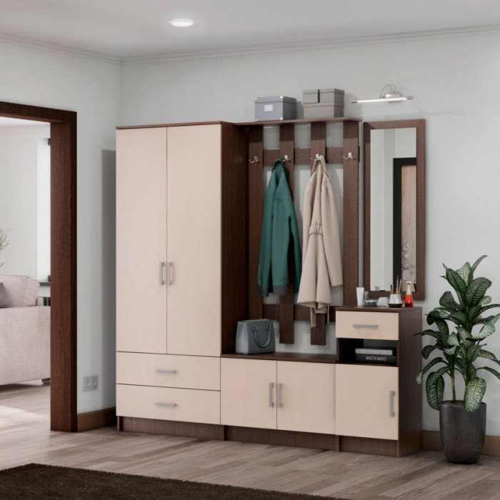 ШК-202 Машенька ЛДСП шкаф (800*2020*380) шимо темный/шимо светлый