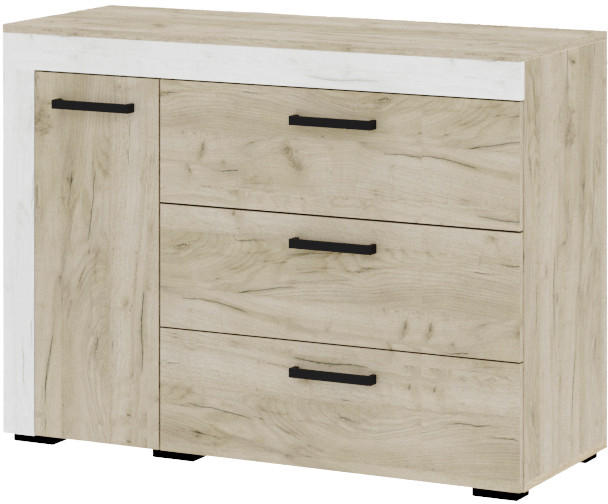 Комод "Адель" - Крафт серый/Крафт белый