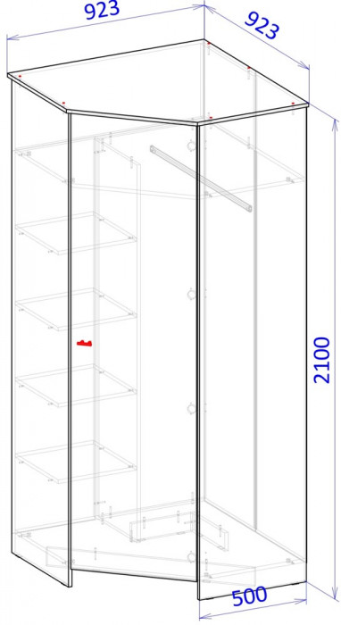 Шкаф угловой Теодора, Графит